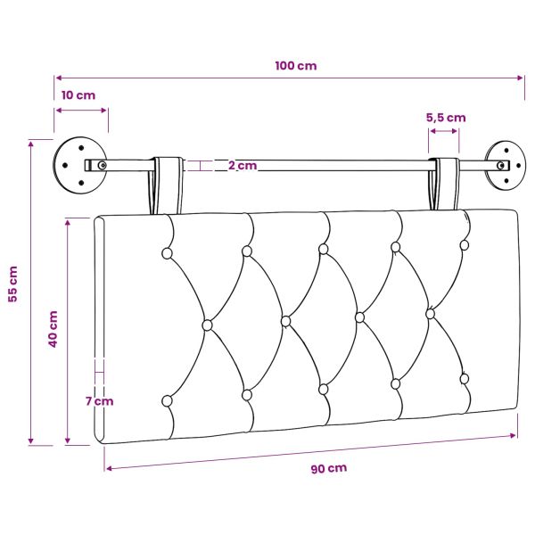 Табла за легло висяща Дънково син Текстил
