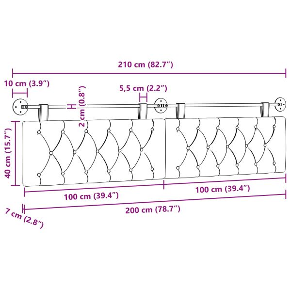 Табла за легло висяща Виненочервен Кадифе