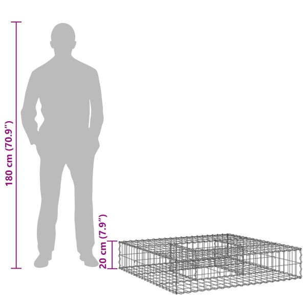 Габиона повдигнато легло Сребрист
