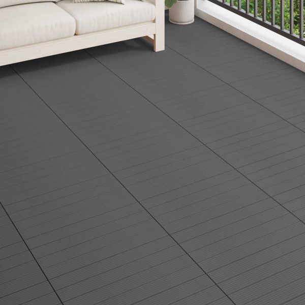 Плочка за decking 6 pcs Сив 60 x 30 cm WPC
