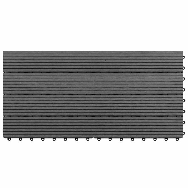 Плочка за decking 6 pcs Сив 60 x 30 cm WPC