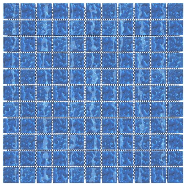Мозайка плочка 11 бр. 50 x 50 cm Синьо Стъкло