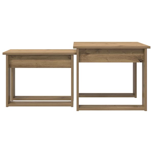 Комплект кафе маса 2 pcs Дъб Инженерно дърво