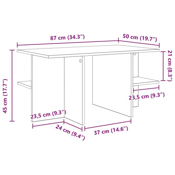 Масичка за кафе Пушена Дъб 87 x 50 x 45 см