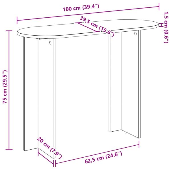 Конзолна маса Дъб артизан 100 x 39,5 x 75 см