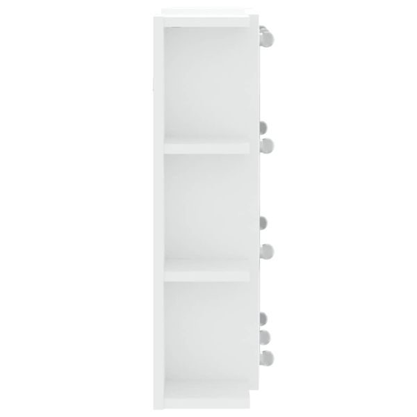 Огледален шкаф с LED, бял, 70x16,5x60 см
