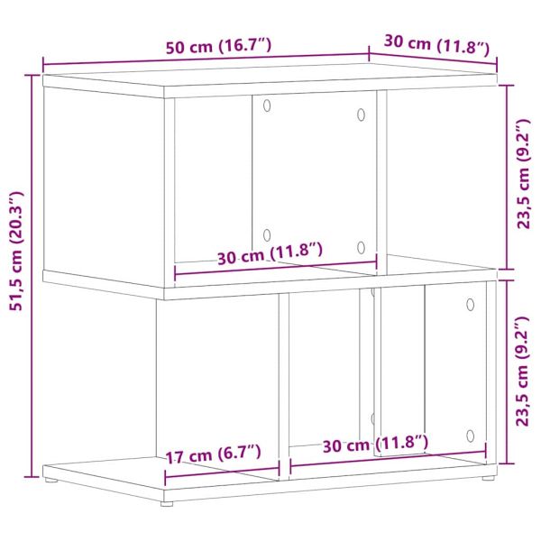 Нощен шкаф Черния дъб 50 x 30 x 51,5 см Инженерна дървесина