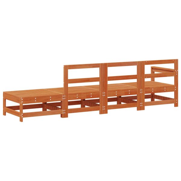 Секционен диван Восъчен Кафяв 252 x 62 x 70,5 см
