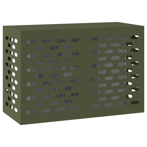 Покритие за климатик Маслиненозелено 90 x 40 x 60 см Стомана