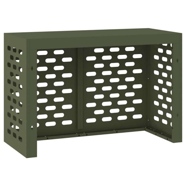 Покритие за климатик Маслиненозелено 90 x 40 x 60 см Стомана