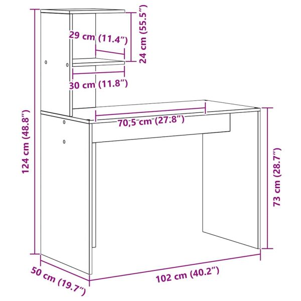 Бюро Дъб 102 x 50 x 124 см Инженерна дървесина