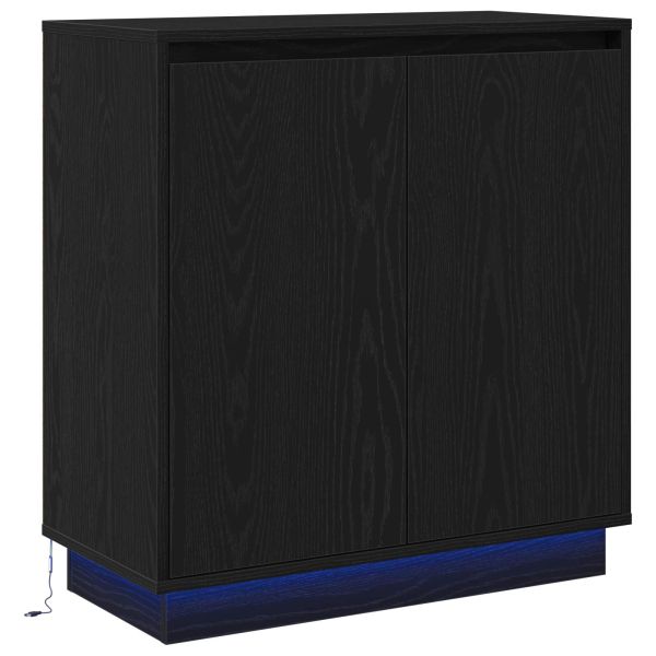 LED конзолна маса Черен дъб 71 x 34,5 x 75 см