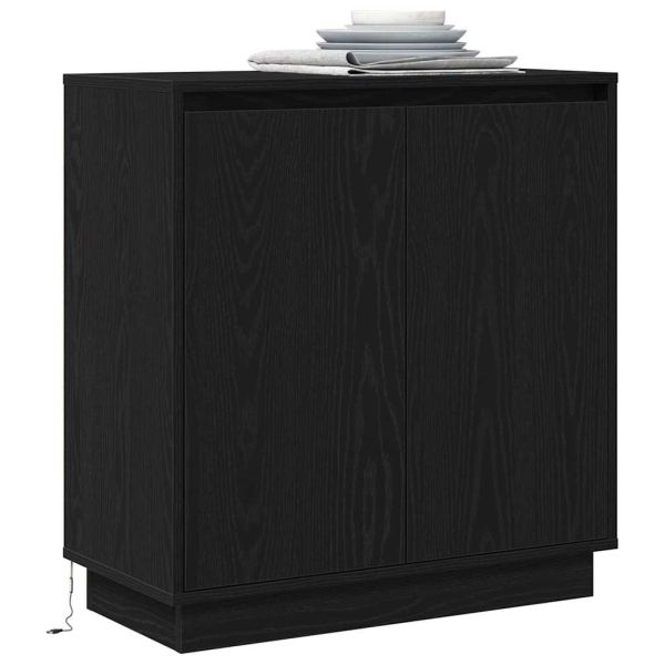 LED конзолна маса Черен дъб 71 x 34,5 x 75 см