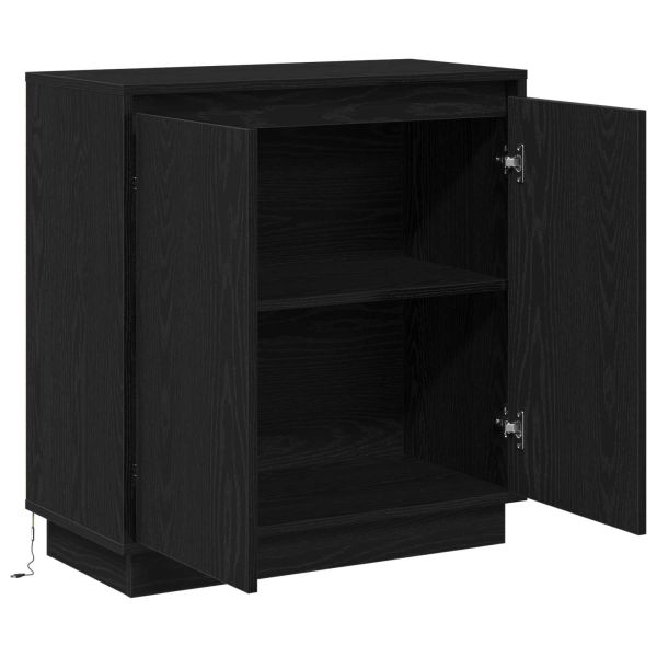 LED конзолна маса Черен дъб 71 x 34,5 x 75 см