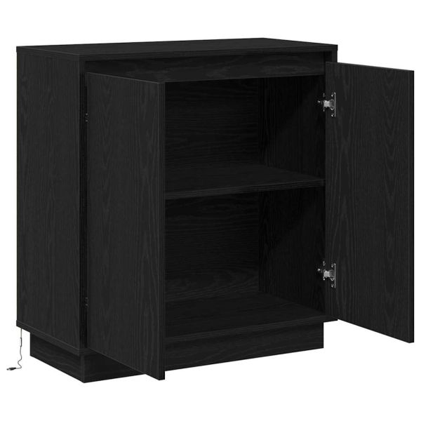 LED конзолна маса Черен дъб 71 x 34,5 x 75 см