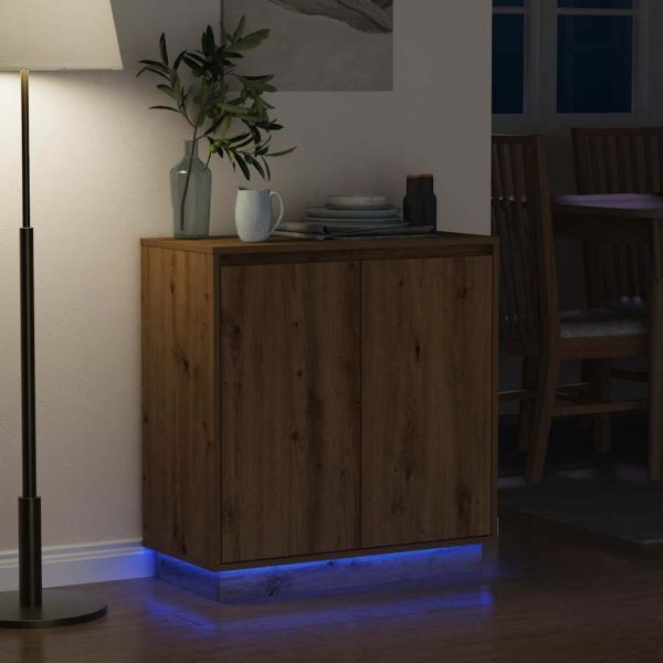 LED конзолна маса Дъб артизан 71 x 34,5 x 75 см
