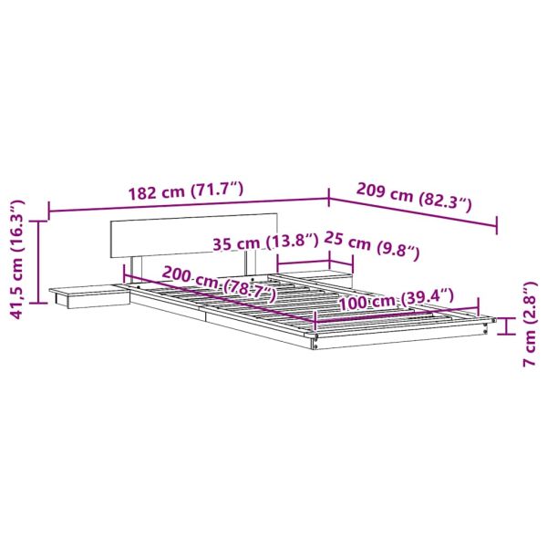 Рамка за легло Кафяво 100 x 200 cm Дърво