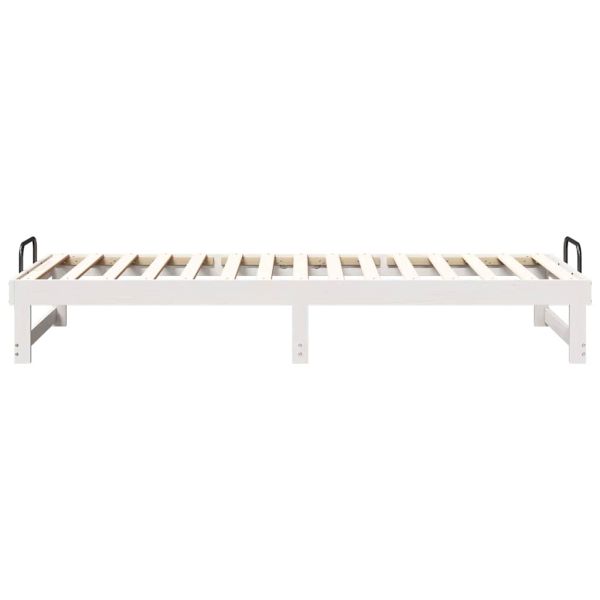 Рамка за легло Бяло 90 x 210 cm Солидно борово дърво
