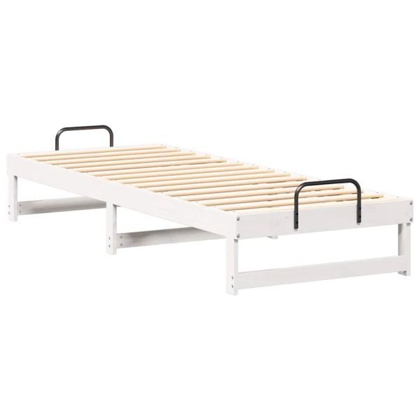 Рамка за легло Бяло 90 x 210 cm Солидно борово дърво