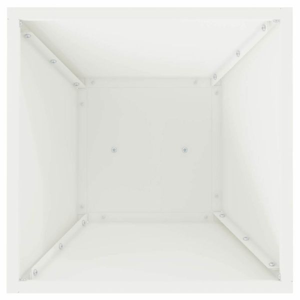 Саксия с колона Бяло 35 x 35 x 73 см Студено валцована стомана