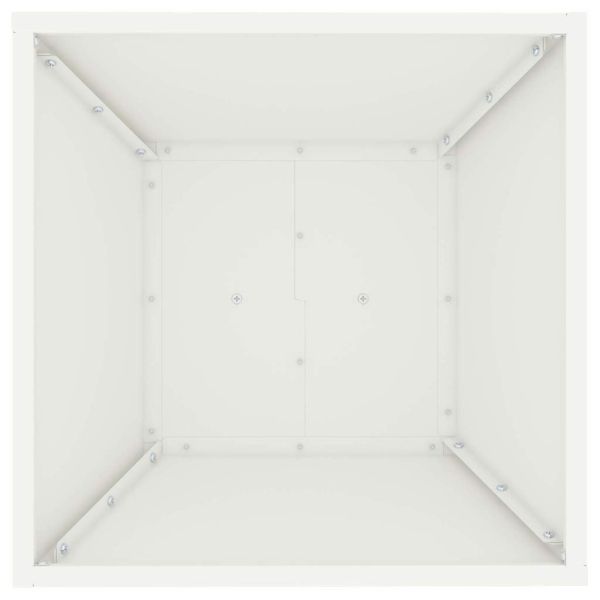 Саксия с колона Бяло 40 x 40 x 100 cm Студено валцована стомана