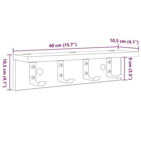 Стенен закачалка за палта Монтиране на стена Дъб
