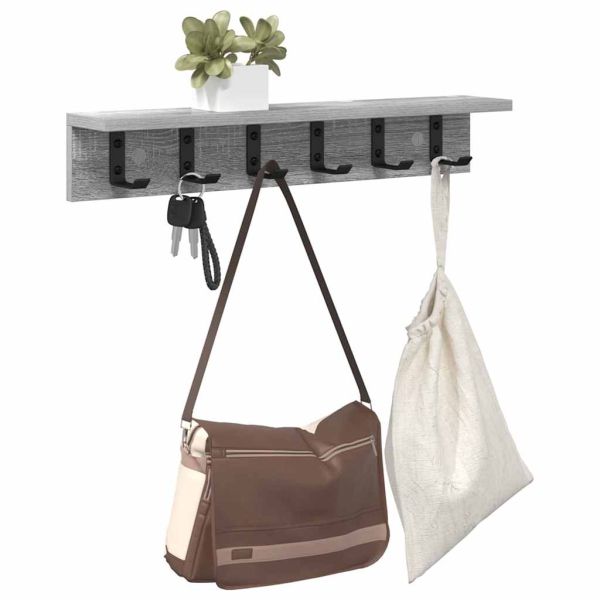 Стенен закачалка за палта Сив Сонома 60 x 10,5 x 10,5 см