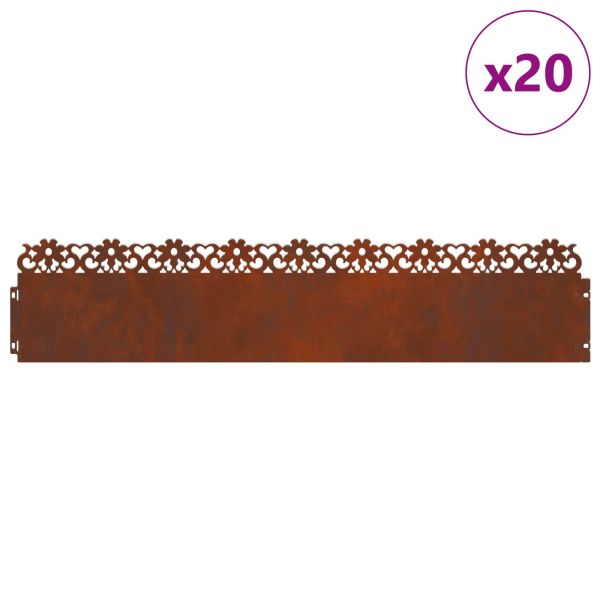 Ограничители за тревни площи 20 бр. 103 x 0,05 x 22 см