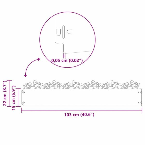 Ограничители за тревни площи 30 бр. 103 x 0,05 x 22 см
