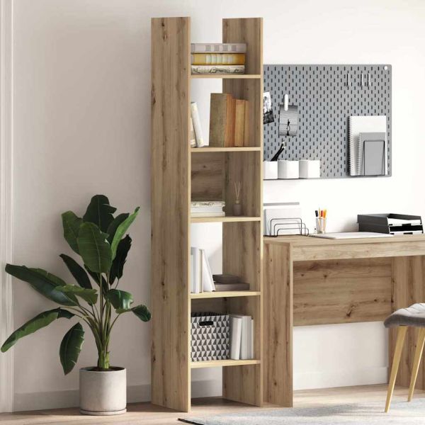 Шкаф за книги 5 нива 40 x 35 x 180 см Инженерна дървесина Дъб
