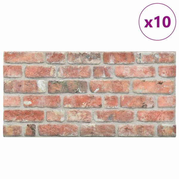 Стенни панели 10 pcs Червено 100 x 50 cm EPS пяна
