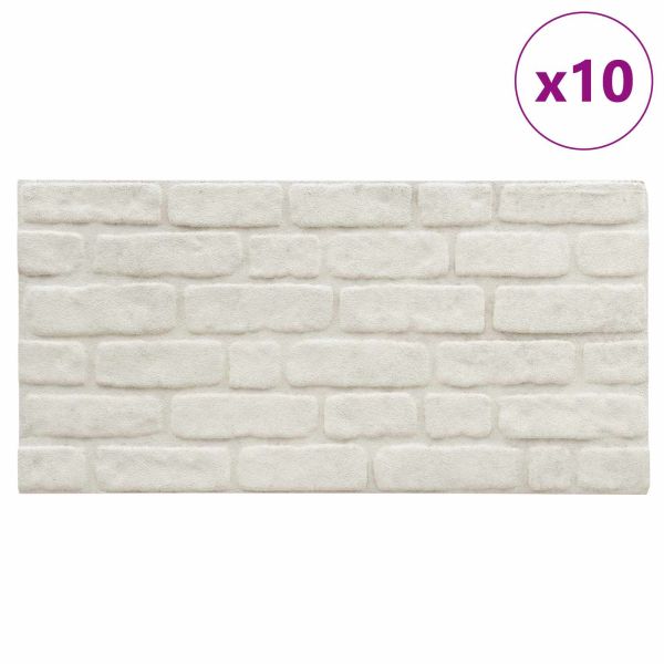 Стенни панели 10 pcs Бяло 100 x 50 cm EPS пяна