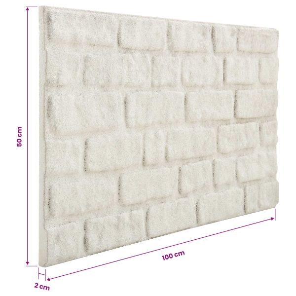Стенни панели 10 pcs Бяло 100 x 50 cm EPS пяна