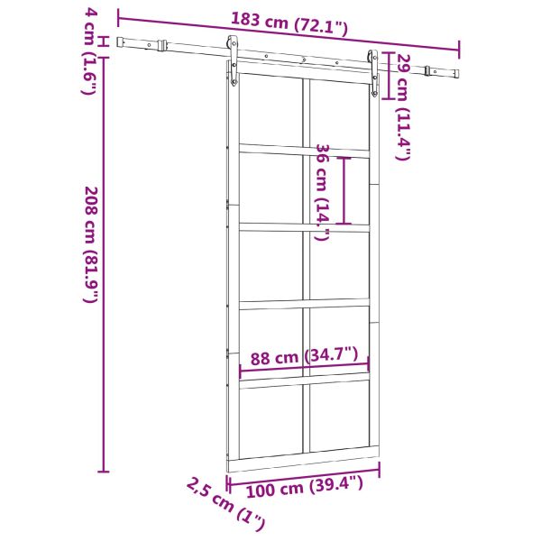 Преплъзваща се врата Натурално 100 x 208 см