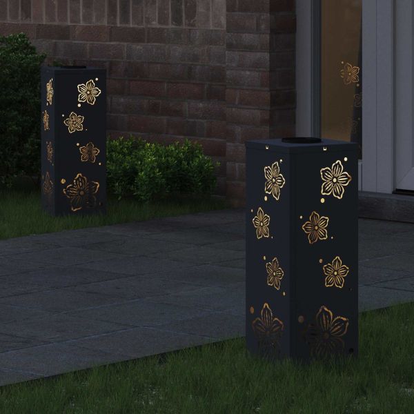 Соларна LED светлина за пътека 2 pcs Топло бяло 18 x 18 x 50 см