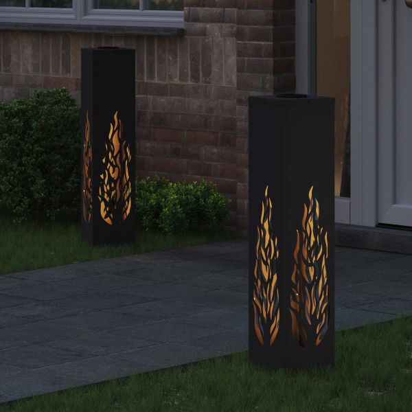 Соларна LED светлина за пътека 2 pcs Черно