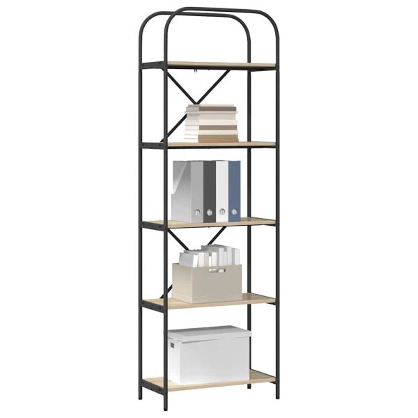 Рафт за книги 5 нива 60 x 30 x 183 см Инженерна дървесина