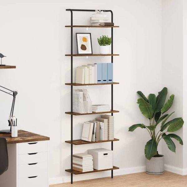 Рафт за книги 6 нива 60 x 24 x 203 см Инженерна дървесина