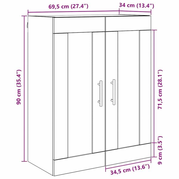 Стенен шкаф Дъб 69,5 x 34 x 90 см Инженерна дървесина