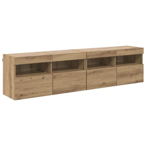 Кабинети за телевизор на стената 2 pcs Дъб 80 х 30 х 40 см