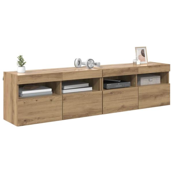 Кабинети за телевизор на стената 2 pcs Дъб 80 х 30 х 40 см