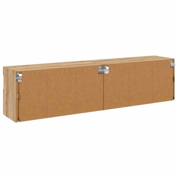 Кабинети за телевизор на стената 2 pcs Дъб 80 х 30 х 40 см