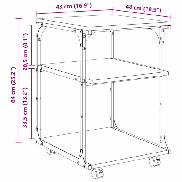 Стойка за принтер Черния дъб 43 x 48 x 64 см
