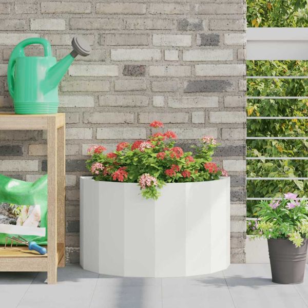 Кашпа Бяло 60 x 30 x 35 см Стомана