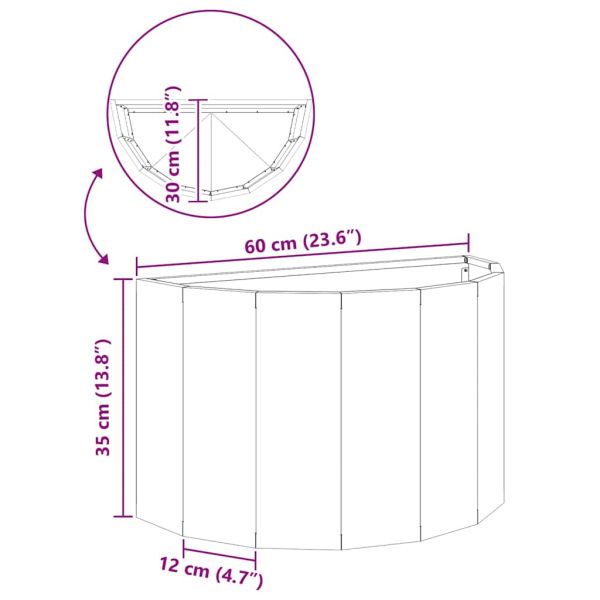 Кашпа Бяло 60 x 30 x 35 см Стомана