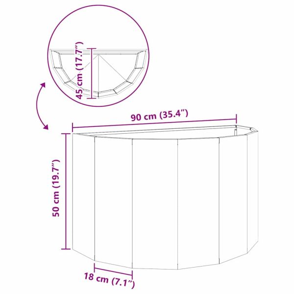 Кашпа Антрацит 90 x 45 x 50 см Стомана