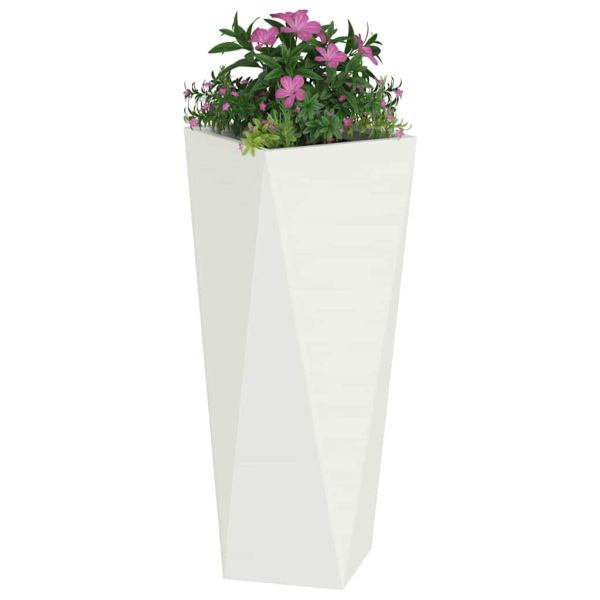 Кашпа 2 pcs Бяло 30 x 30 x 75 см Стомана