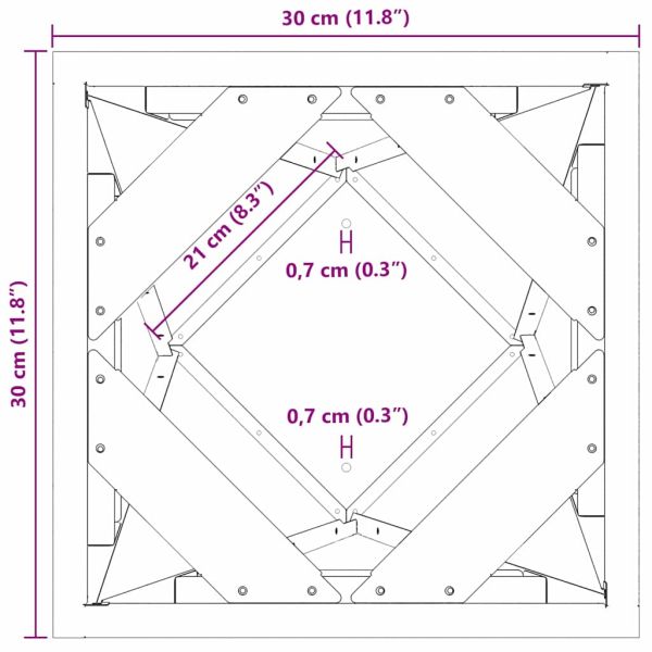 Кашпа Сребрист 30 x 30 x 75 см Неръждаема стомана