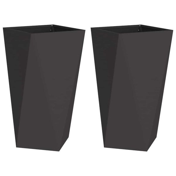 Кашпа 2 pcs Черно 40 x 40 x 75 cm Стомана