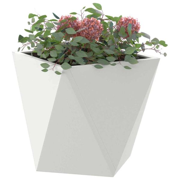 Кашпа 2 pcs Бяло 30 x 30 x 30 cm Стомана